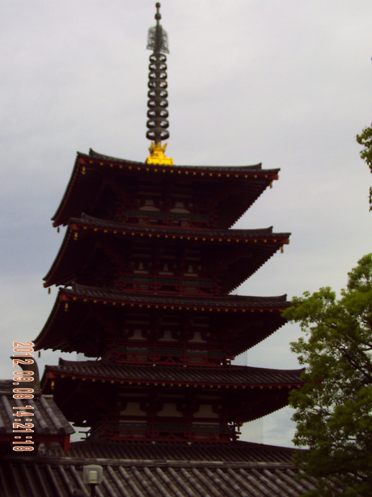 The five-storey pagoda at Shitennoji